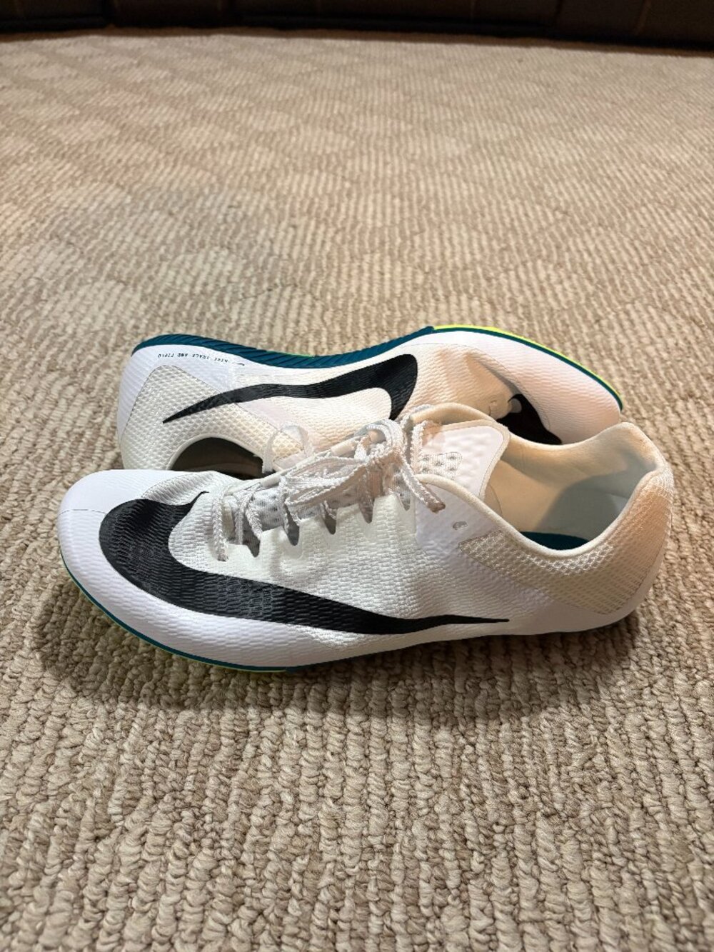 Nike Zoom Rival Sprint Track Spikes Men's Size 12 FZ9663-102 White / Black